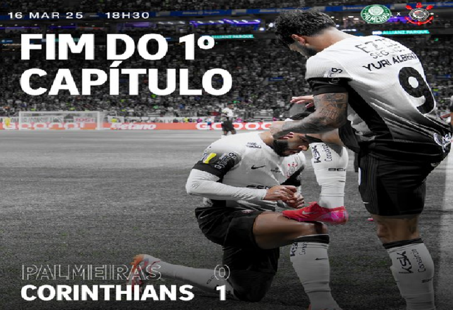 Corinthians vence o Palmeiras e abre vantagem para o segundo jogo